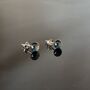 Silvery Blue Fused Glass Sterling Silver Stud Earrings, thumbnail 7 of 9