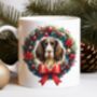 Personalised English Springer Spaniel Christmas Wreath Dog Mug, thumbnail 1 of 2