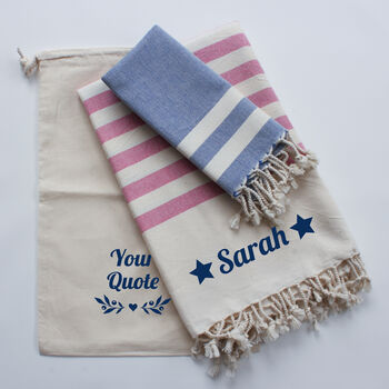 Personalised Cotton Towel Set, Sustainable Gift, 5 of 12