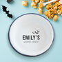 Spooky Personalised Halloween Enamel Bowl For Kids, thumbnail 1 of 5