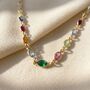 Luxury Gold Plated Multi Colour Gemstone Crystal Necklace, thumbnail 1 of 5
