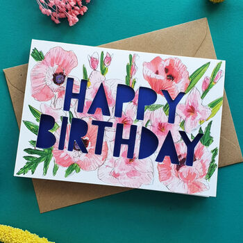 August Birth Flower Paper Cut Birthday Card, 5 of 5