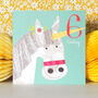 Unicorn 6th Birthday Card, thumbnail 1 of 4