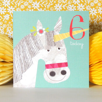 Unicorn 6th Birthday Card, 2 of 5