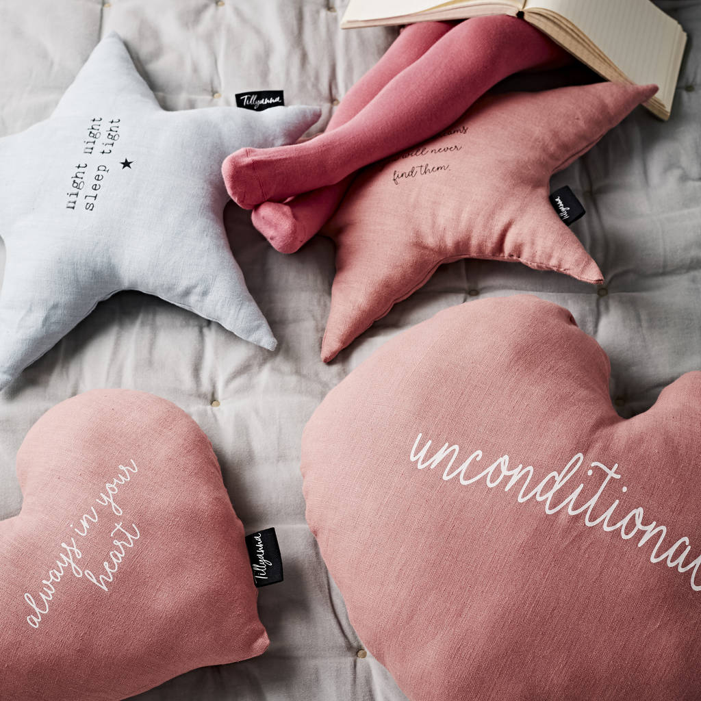 Large 'Unconditional' Heart Cushion By Head in the hood