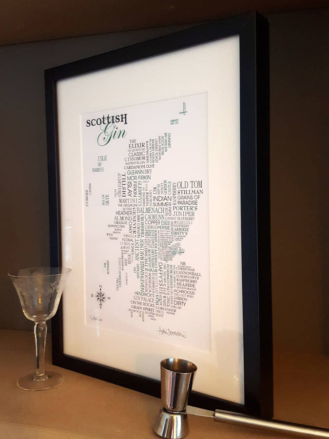 scottish gin word map by adrian mcmurchie