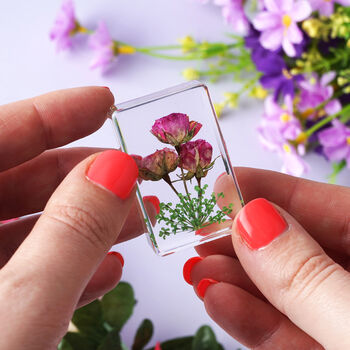 The Flower Market Three Pink Flowers In Resin, 2 of 4