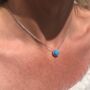 Round Turquoise 925 Sterling Silver Necklace, thumbnail 3 of 4