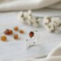 Contemporary Handmade Sterling Silver And Baltic Amber Ring, thumbnail 3 of 3