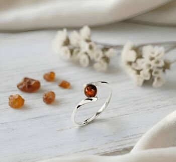 Contemporary Handmade Sterling Silver And Baltic Amber Ring, 3 of 3