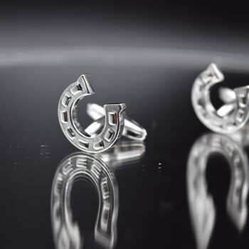 Horseshoe Cufflinks Gift Men 316 L Stainless Steel Symbol Of Luck, 4 of 5