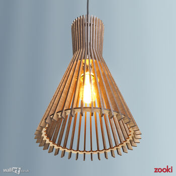 Zooki Two 'Mielikki' Wooden Pendant Light, 2 of 8
