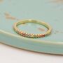 Sterling Silver Skinny Rainbow Crystal Pave Ring, thumbnail 4 of 12