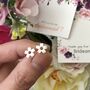 Sterling Silver Cherry Blossom Flower Hoop Earrings, thumbnail 7 of 9