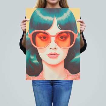 Too Cool To Call Retro 70s Portrait Wall Art Print, 2 of 6