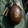 Personalised Brown Vintage Leather Rugby Ball Keyring, thumbnail 8 of 10