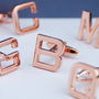 Personalised Rose Gold Initial Letter Cufflinks, thumbnail 3 of 9