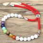 White Howlite Chakra Gemstone Bracelet, thumbnail 2 of 6