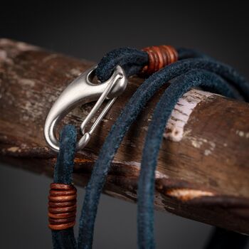 Men's Suede Leather Double Wrap Bracelet, 5 of 10