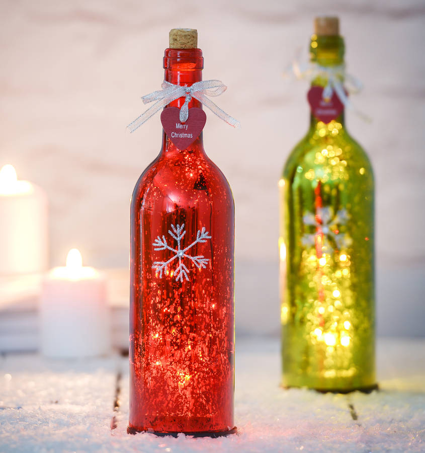 christmas sparkle light bottles