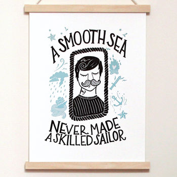 'A Smooth Sea' Sailor A4 Letterpress Print, 2 of 3