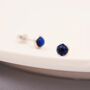 Sterling Silver Dark Blue Crystal Stud Earrings, thumbnail 6 of 10