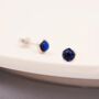 Sterling Silver Dark Blue Crystal Stud Earrings, thumbnail 6 of 11