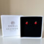 Red Enamel Apple Stud Earrings, thumbnail 3 of 7