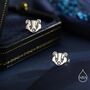 Sterling Silver Badger Head Stud Earrings, thumbnail 3 of 11