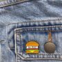 Vegeterian/Vegan 'No Meat' Burger Enamel Pin, thumbnail 5 of 5