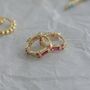 Gold Plated Pink Crystal Huggie Earrings, thumbnail 9 of 11