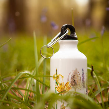 Inky Wildflower Metal Water Bottle With Personalisation, 7 of 12