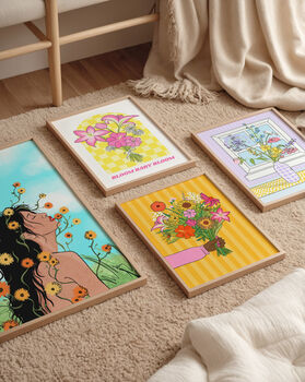Soak Up The Vibes Floral Illustrated Art | Wall Print, 3 of 4