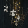 Wooden Angel, Tree And Deer Decoration Set Of Nine, thumbnail 2 of 3