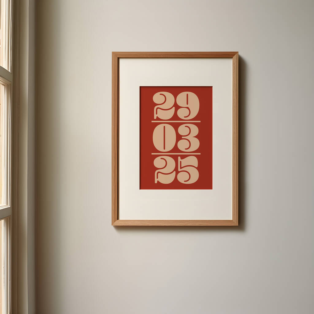 Custom Date Print | Personalised Poster | Gift | Wedding | Anniversary | Couples | Trendy | Gallery Wall, 1 of 10