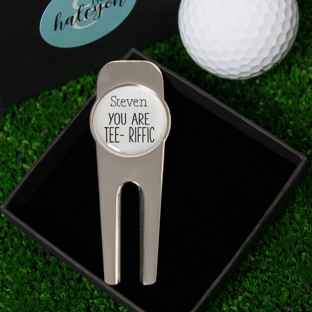 Personalised 'You Are Tee Riffic' Golf Divot Tool, 1 of 2