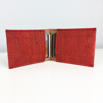 Sustainable Cork Card Holder Red, 4 of 5