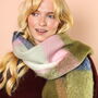 Olive And Pink Tartan Winter Scarf, thumbnail 1 of 4