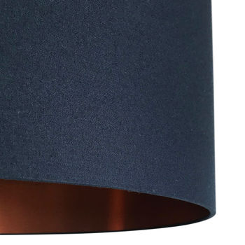 Deep Space Navy Lampshades With Copper Or Gold Lining, 4 of 11