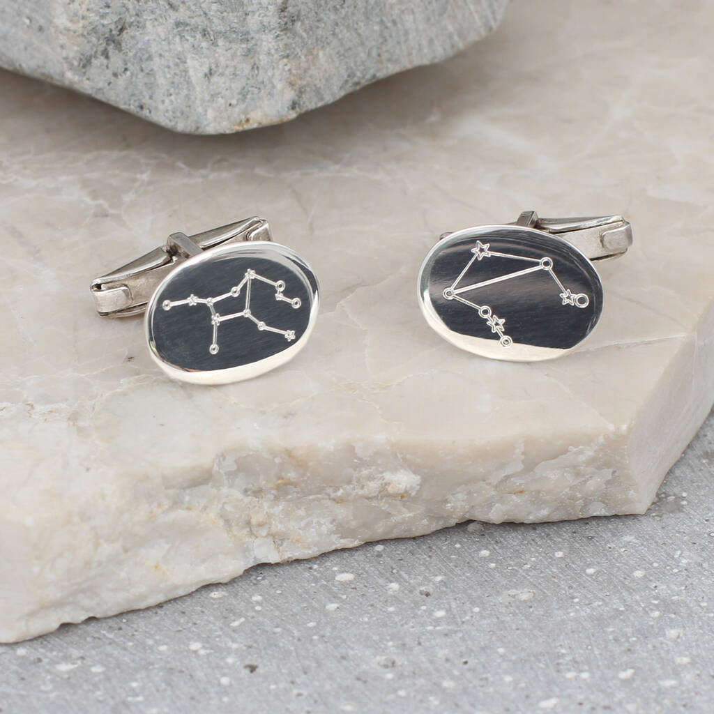 Image of Personalised Sterling Silver Constellation Cufflinks, Silver