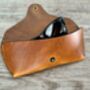 Personalised Burnt Tan Leather Glasses Case, thumbnail 2 of 11