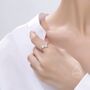 Sterling Silver Toi Et Moi Pear Cut Moissanite Open Ring, thumbnail 6 of 12