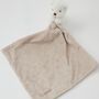 Beige And White Bo The Bear Baby Comforter, thumbnail 3 of 3