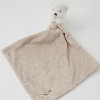 Beige And White Bo The Bear Baby Comforter, 3 of 3