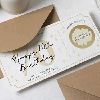 Personalised 70th Birthday Gift Voucher For Auntie, 2 of 4