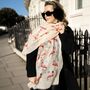 Festive Flamingo Print Scarf In Personalised Gift Box, thumbnail 1 of 4