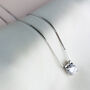 Sterling Silver White Crystal Pendant Necklace, thumbnail 3 of 5