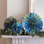Marble Blue Paper Fan Decorations, thumbnail 1 of 4