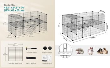 Two Floor Metal Pet Playpen Small Animal Cage, 2 of 6