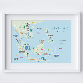 Illustrated Map Of South East Asia Art Print, 3 of 4
